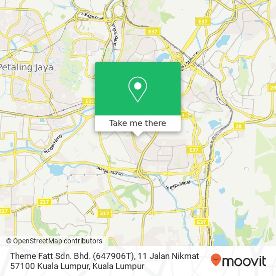 Theme Fatt Sdn. Bhd. (647906T), 11 Jalan Nikmat 57100 Kuala Lumpur map