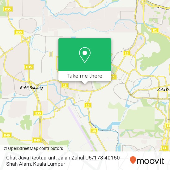 Chat Java Restaurant, Jalan Zuhal U5 / 178 40150 Shah Alam map