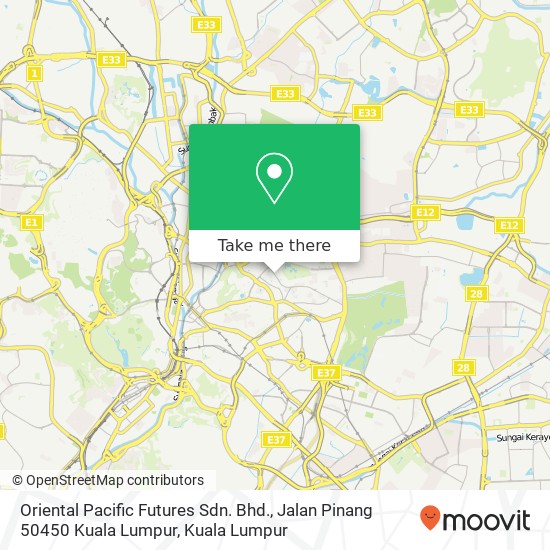 Peta Oriental Pacific Futures Sdn. Bhd., Jalan Pinang 50450 Kuala Lumpur