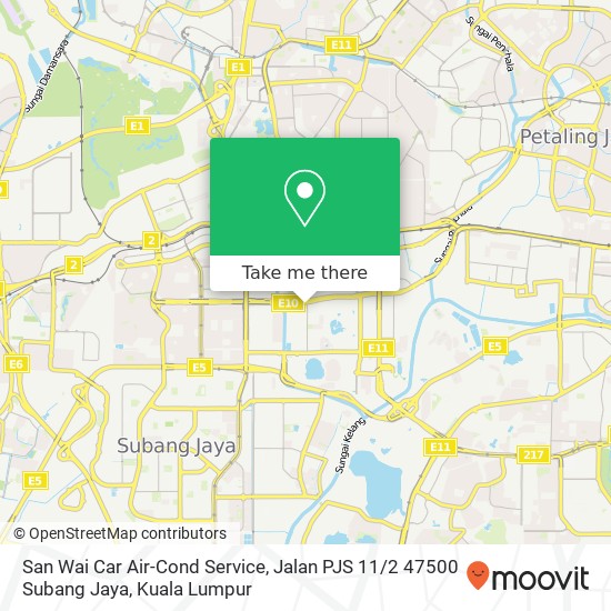 Peta San Wai Car Air-Cond Service, Jalan PJS 11 / 2 47500 Subang Jaya