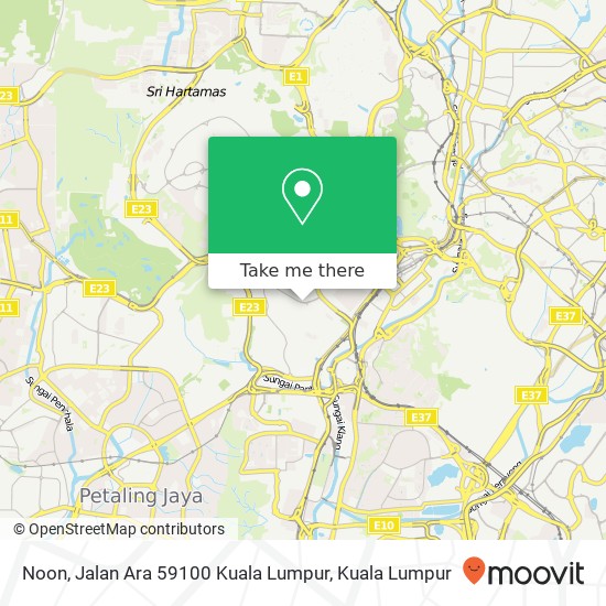 Noon, Jalan Ara 59100 Kuala Lumpur map