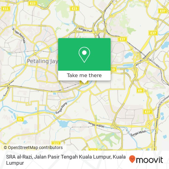 Peta SRA al-Razi, Jalan Pasir Tengah Kuala Lumpur