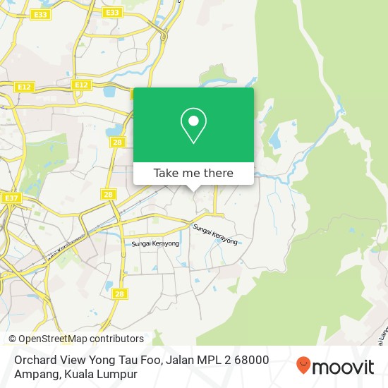 Orchard View Yong Tau Foo, Jalan MPL 2 68000 Ampang map