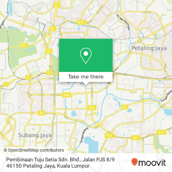 Peta Pembinaan Tuju Setia Sdn. Bhd., Jalan PJS 8 / 9 46150 Petaling Jaya