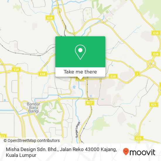 Misha Design Sdn. Bhd., Jalan Reko 43000 Kajang map