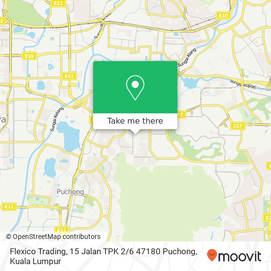 Peta Flexico Trading, 15 Jalan TPK 2 / 6 47180 Puchong