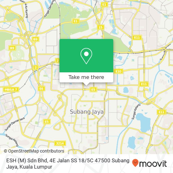 ESH (M) Sdn Bhd, 4E Jalan SS 18 / 5C 47500 Subang Jaya map