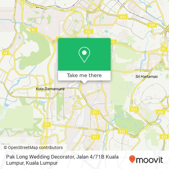 Peta Pak Long Wedding Decorator, Jalan 4 / 71B Kuala Lumpur