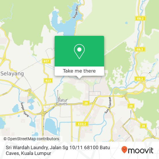 Peta Sri Wardah Laundry, Jalan Sg 10 / 11 68100 Batu Caves