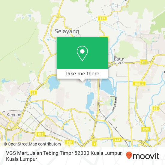 Peta VGS Mart, Jalan Tebing Timor 52000 Kuala Lumpur
