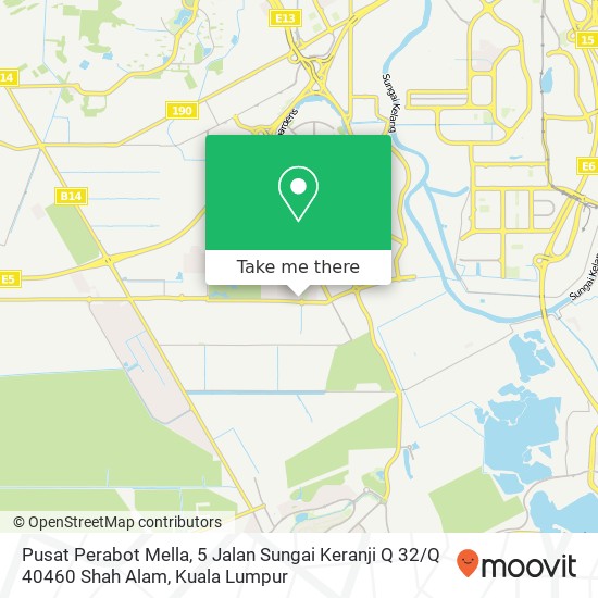 Pusat Perabot Mella, 5 Jalan Sungai Keranji Q 32 / Q 40460 Shah Alam map