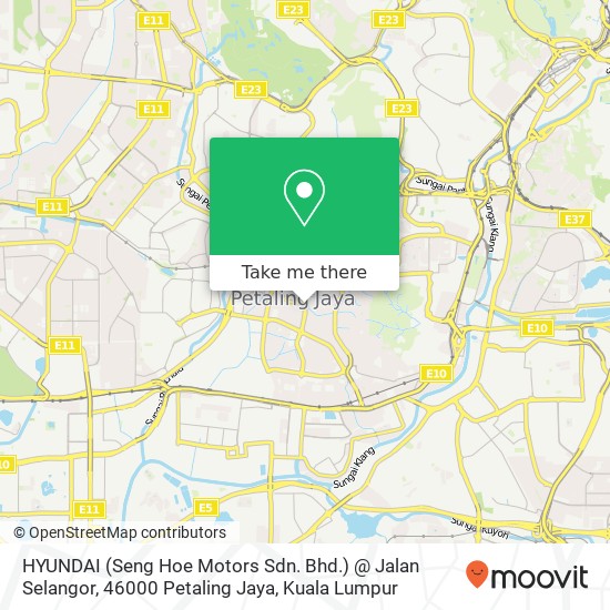 Peta HYUNDAI (Seng Hoe Motors Sdn. Bhd.) @ Jalan Selangor, 46000 Petaling Jaya
