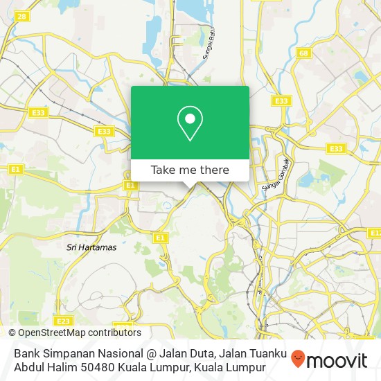 Bank Simpanan Nasional @ Jalan Duta, Jalan Tuanku Abdul Halim 50480 Kuala Lumpur map