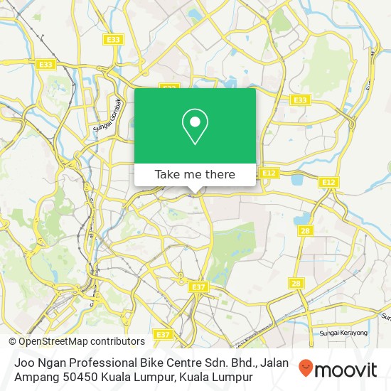 Peta Joo Ngan Professional Bike Centre Sdn. Bhd., Jalan Ampang 50450 Kuala Lumpur