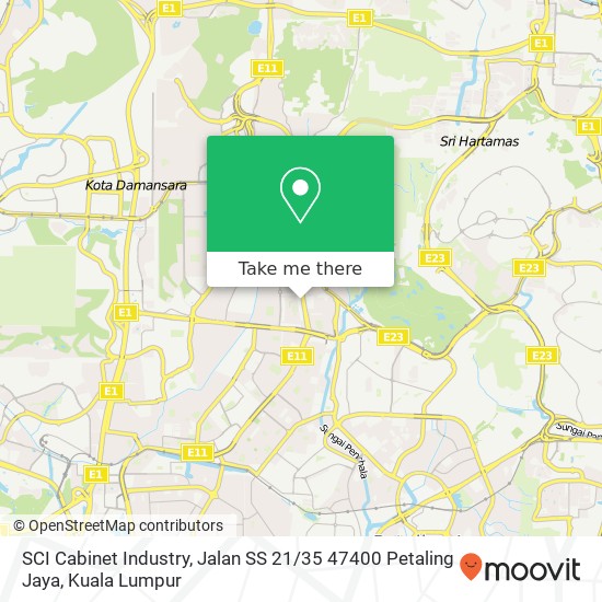 SCI Cabinet Industry, Jalan SS 21 / 35 47400 Petaling Jaya map
