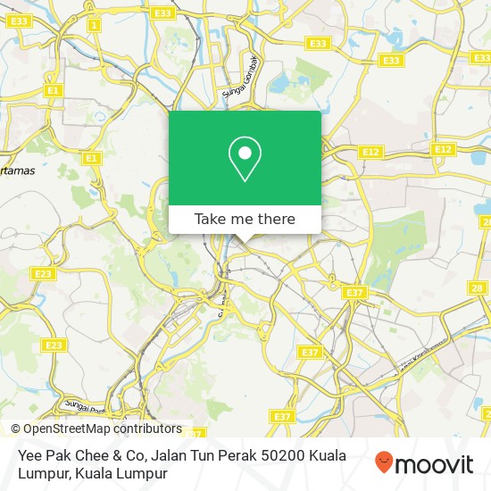 Peta Yee Pak Chee & Co, Jalan Tun Perak 50200 Kuala Lumpur