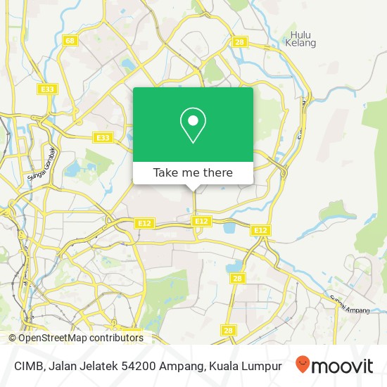 Peta CIMB, Jalan Jelatek 54200 Ampang