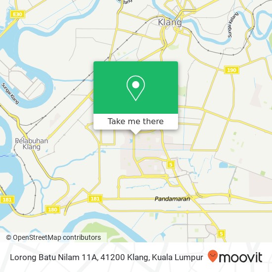 Peta Lorong Batu Nilam 11A, 41200 Klang