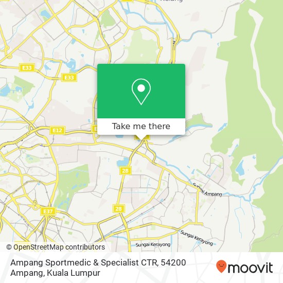 Peta Ampang Sportmedic & Specialist CTR, 54200 Ampang