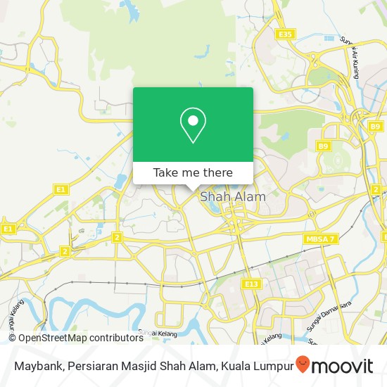 Maybank, Persiaran Masjid Shah Alam map