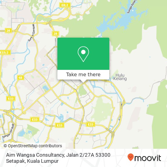 Peta Aim Wangsa Consultancy, Jalan 2 / 27A 53300 Setapak