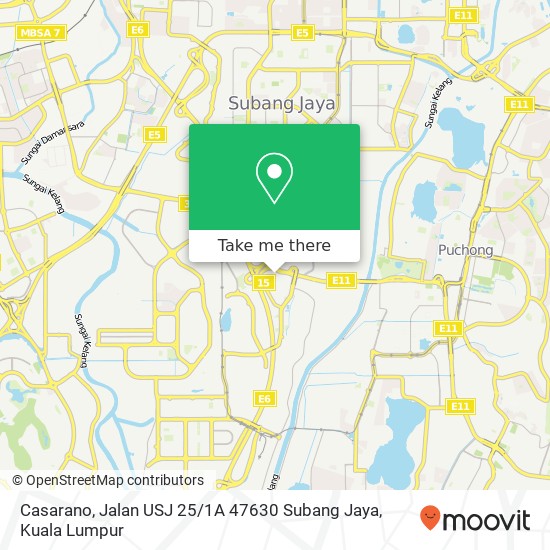 Peta Casarano, Jalan USJ 25 / 1A 47630 Subang Jaya