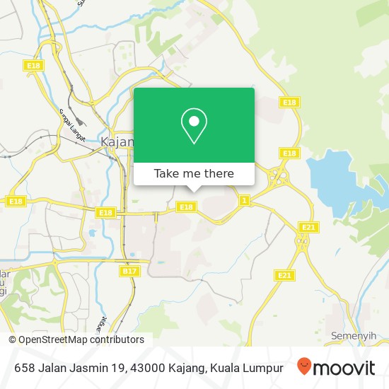 Peta 658 Jalan Jasmin 19, 43000 Kajang