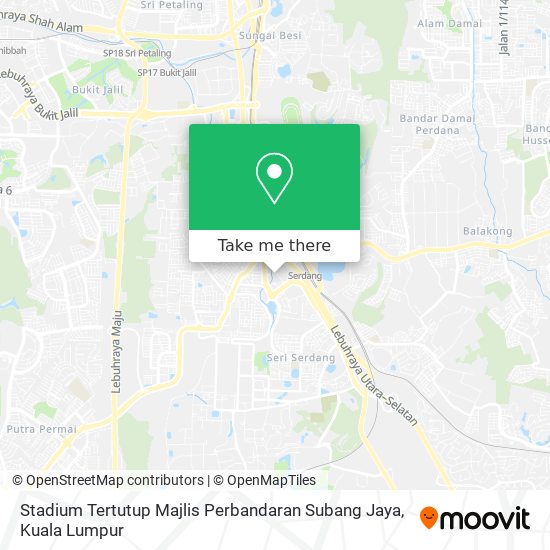 Peta Stadium Tertutup Majlis Perbandaran Subang Jaya