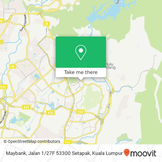 Peta Maybank, Jalan 1 / 27F 53300 Setapak