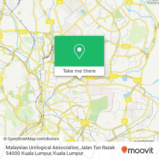 Malaysian Urological Association, Jalan Tun Razak 54000 Kuala Lumpur map