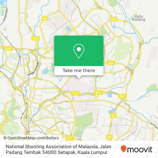 Peta National Shooting Association of Malaysia, Jalan Padang Tembak 54000 Setapak