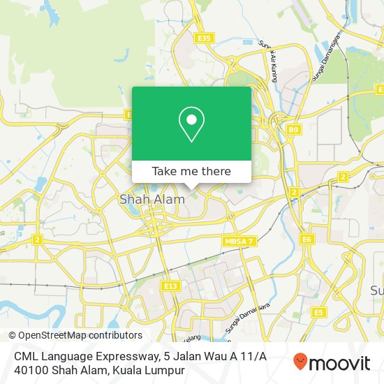 Peta CML Language Expressway, 5 Jalan Wau A 11 / A 40100 Shah Alam