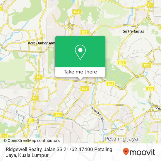 Ridgewell Realty, Jalan SS 21 / 62 47400 Petaling Jaya map