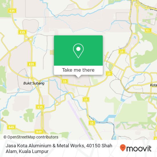 Jasa Kota Aluminium & Metal Works, 40150 Shah Alam map