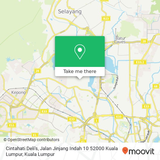 Peta Cintahati Deli's, Jalan Jinjang Indah 10 52000 Kuala Lumpur