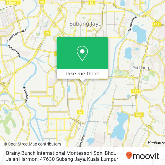 Brainy Bunch International Montessori Sdn. Bhd., Jalan Harmoni 47630 Subang Jaya map