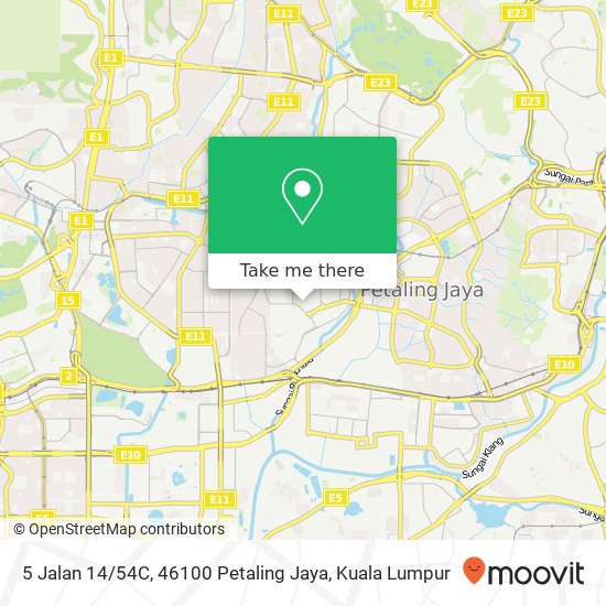 Peta 5 Jalan 14 / 54C, 46100 Petaling Jaya