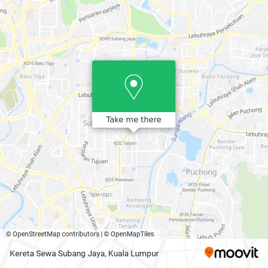 Peta Kereta Sewa Subang Jaya