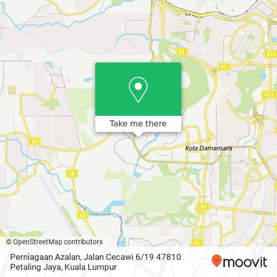 Peta Perniagaan Azalan, Jalan Cecawi 6 / 19 47810 Petaling Jaya