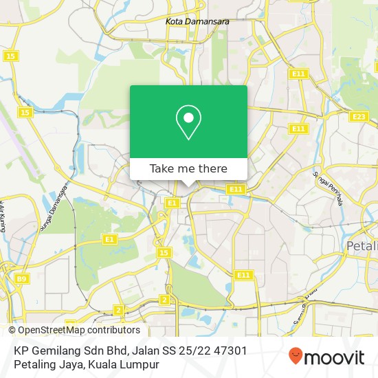 KP Gemilang Sdn Bhd, Jalan SS 25 / 22 47301 Petaling Jaya map