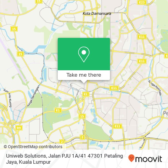 Uniweb Solutions, Jalan PJU 1A / 41 47301 Petaling Jaya map
