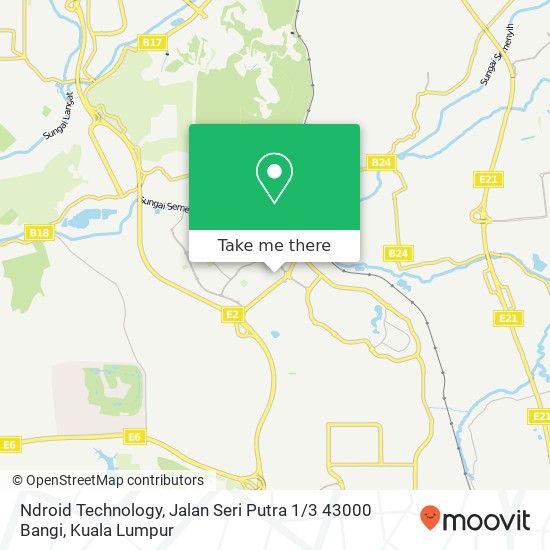 Peta Ndroid Technology, Jalan Seri Putra 1 / 3 43000 Bangi