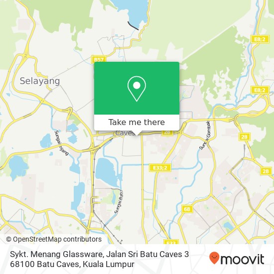 Peta Sykt. Menang Glassware, Jalan Sri Batu Caves 3 68100 Batu Caves
