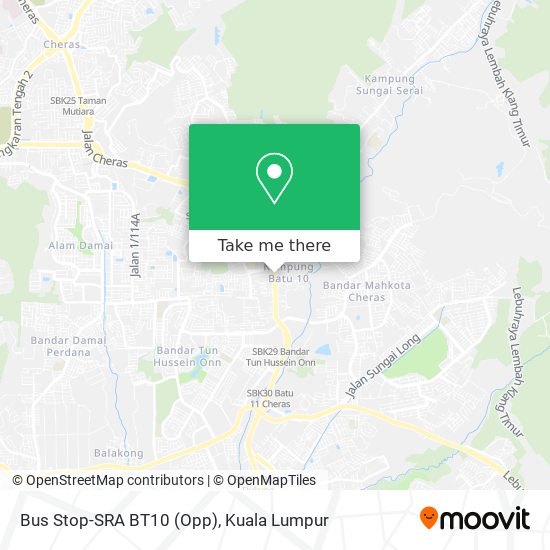 Bus Stop-SRA BT10 (Opp) map