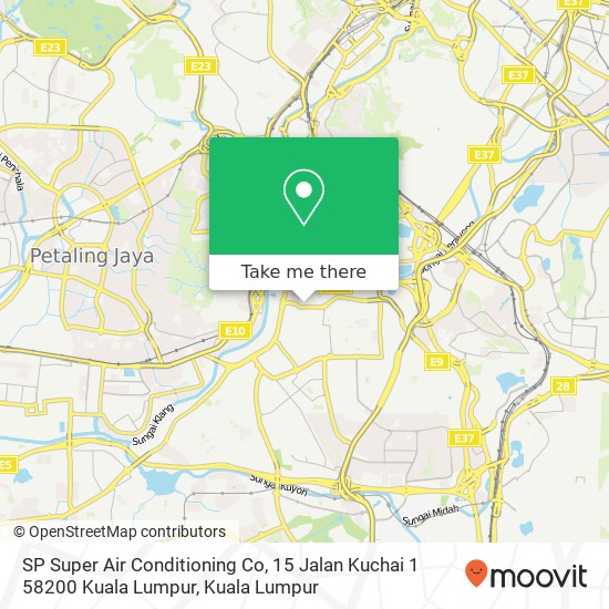 Peta SP Super Air Conditioning Co, 15 Jalan Kuchai 1 58200 Kuala Lumpur