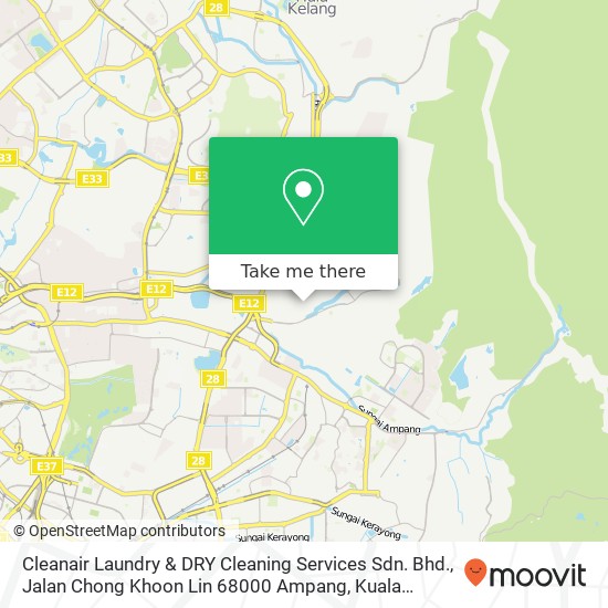 Peta Cleanair Laundry & DRY Cleaning Services Sdn. Bhd., Jalan Chong Khoon Lin 68000 Ampang