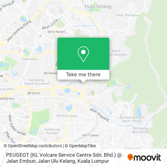 Peta PEUGEOT (KL Volcare Service Centre Sdn. Bhd.) @ Jalan Embun, Jalan Ulu Kelang