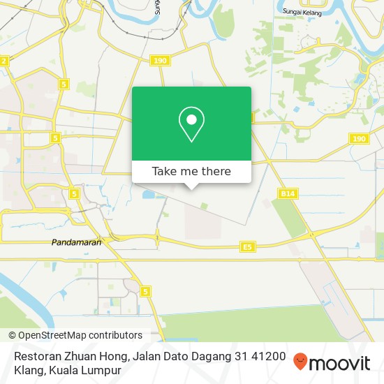Peta Restoran Zhuan Hong, Jalan Dato Dagang 31 41200 Klang