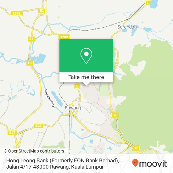 Hong Leong Bank (Formerly EON Bank Berhad), Jalan 4 / 17 48000 Rawang map