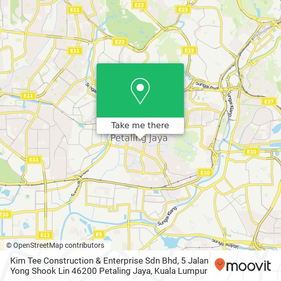 Peta Kim Tee Construction & Enterprise Sdn Bhd, 5 Jalan Yong Shook Lin 46200 Petaling Jaya